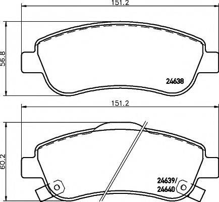 TEXTAR 2463801 Комплект гальмівних колодок, дискове гальмо