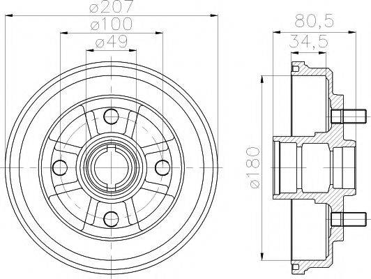 TEXTAR 94017800 Гальмівний барабан