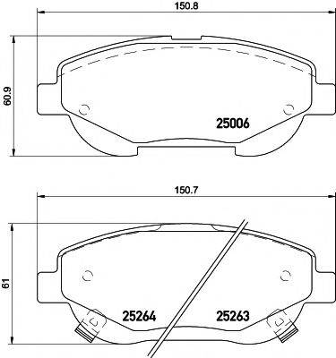 TEXTAR 2500601 Комплект гальмівних колодок, дискове гальмо