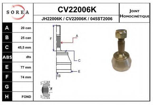 EAI CV22006K Шарнірний комплект, приводний вал