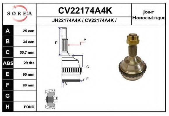 EAI CV22174A4K Шарнірний комплект, приводний вал