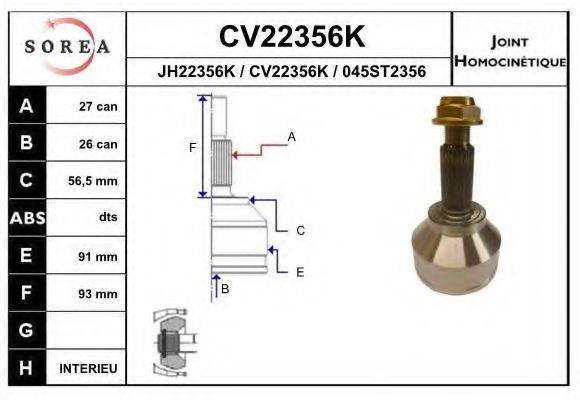 EAI CV22356K Шарнірний комплект, приводний вал