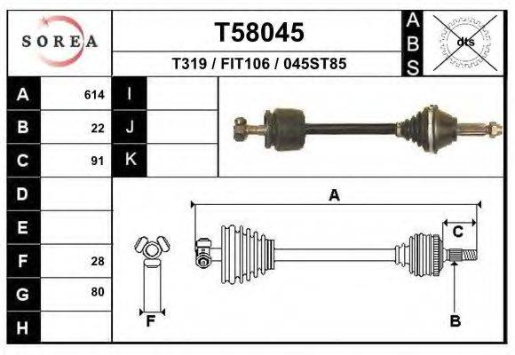 EAI T58045 Приводний вал