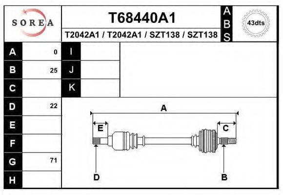 EAI T68440A1 Приводний вал