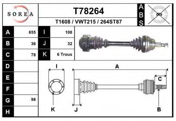 EAI T78264 Приводний вал