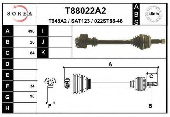 EAI T88022A2 Приводний вал