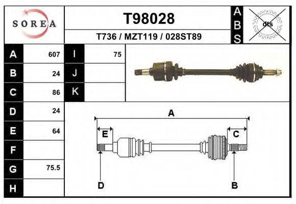 EAI T98028 Приводний вал