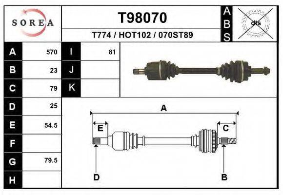 EAI T98070 Приводний вал