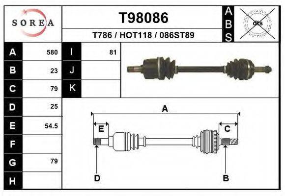 EAI T98086 Приводний вал