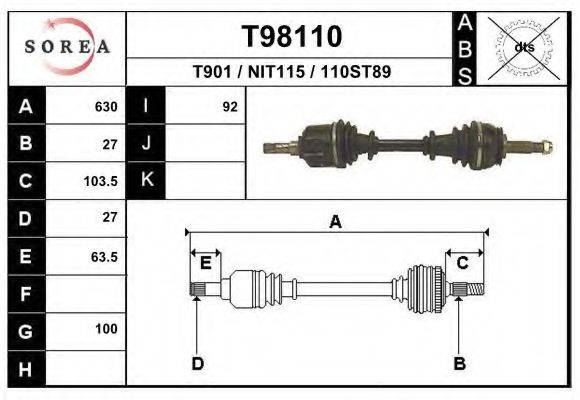 EAI T98110 Приводний вал