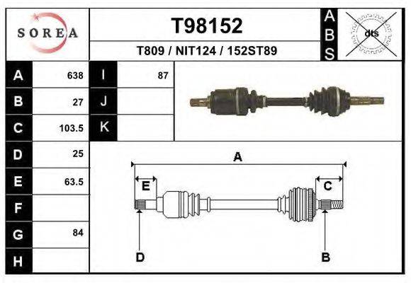 EAI T98152 Приводний вал