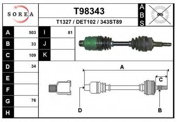 EAI T98343 Приводний вал