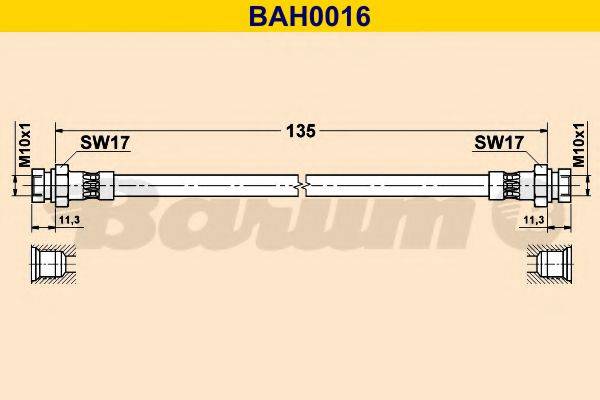 BARUM BAH0016 Гальмівний шланг