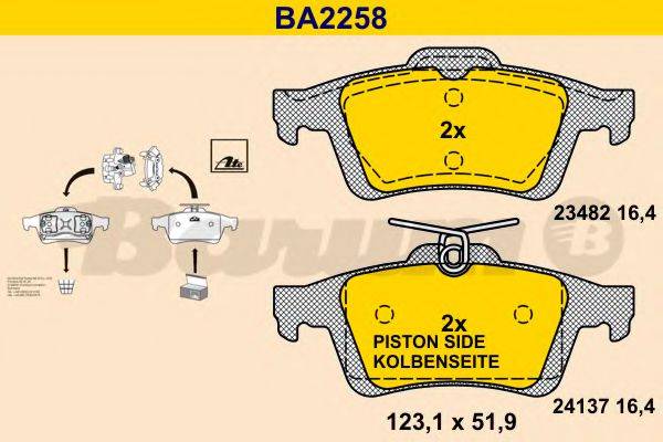 BARUM BA2258 Комплект гальмівних колодок, дискове гальмо