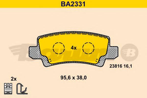 BARUM BA2331 Комплект гальмівних колодок, дискове гальмо