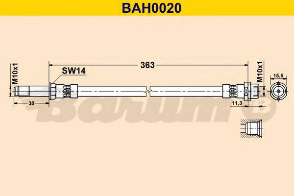 BARUM BAH0020 Гальмівний шланг