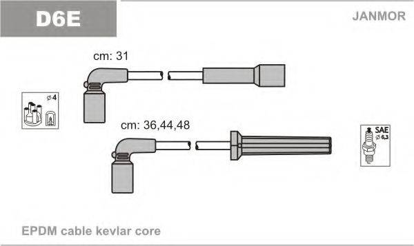 JANMOR D6E Комплект дротів запалювання