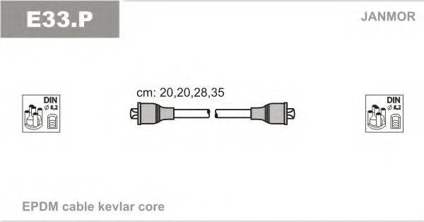 JANMOR E33P Комплект дротів запалювання