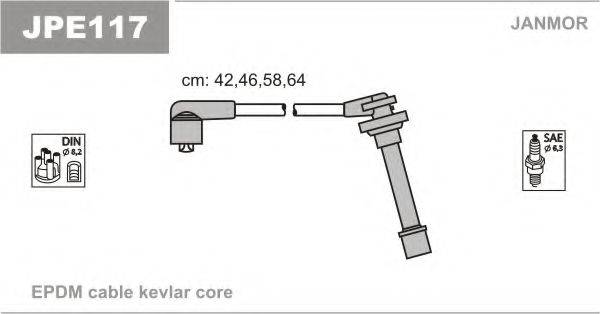 JANMOR JPE117 Комплект дротів запалювання