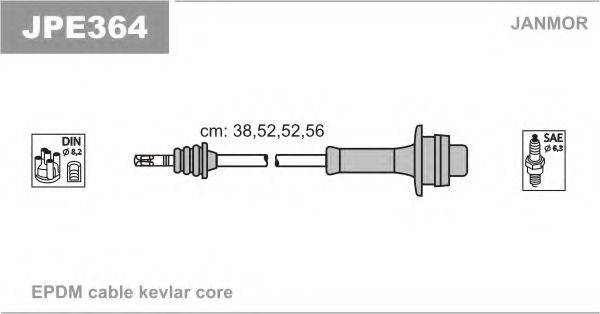 JANMOR JPE364 Комплект дротів запалювання