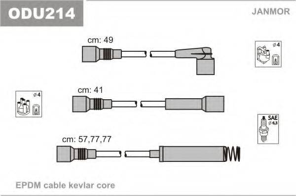 JANMOR ODU214 Комплект дротів запалювання