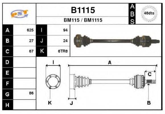 SNRA B1115 Приводний вал