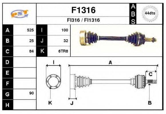 SNRA F1316 Приводний вал