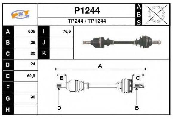 SNRA P1244 Приводний вал