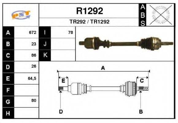 SNRA R1292 Приводний вал