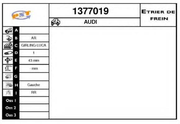 SNRA 1377019 Гальмівний супорт