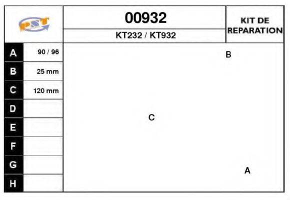 SNRA 00932 Комплект пильника, приводний вал