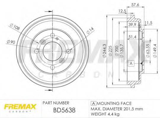 FREMAX BD5638 Гальмівний барабан