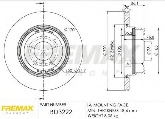 FREMAX BD3222 гальмівний диск