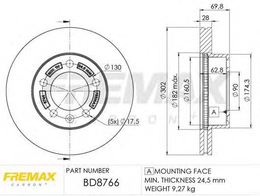 FREMAX BD8766 гальмівний диск