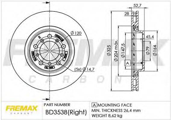 FREMAX BD3538 гальмівний диск