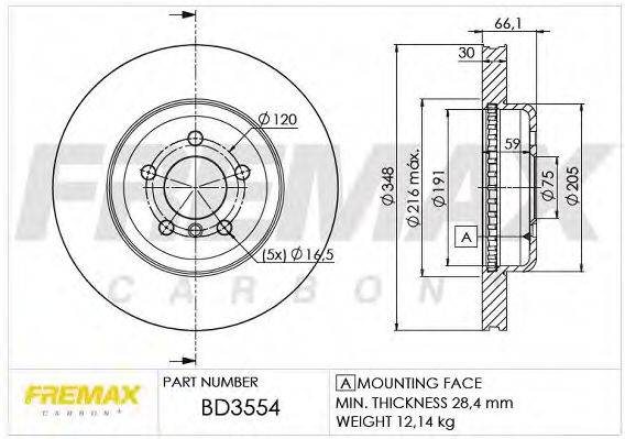 FREMAX BD3554 гальмівний диск