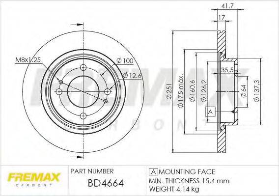 FREMAX BD4664 гальмівний диск