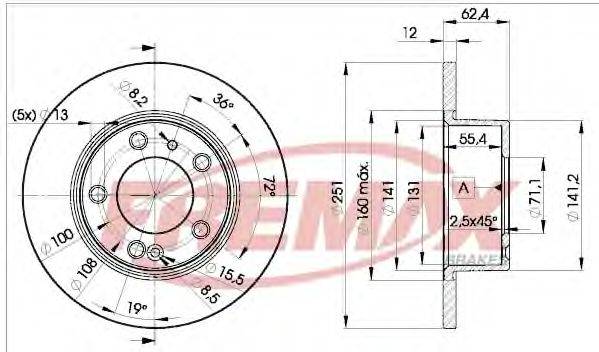 FREMAX BD1796 гальмівний диск