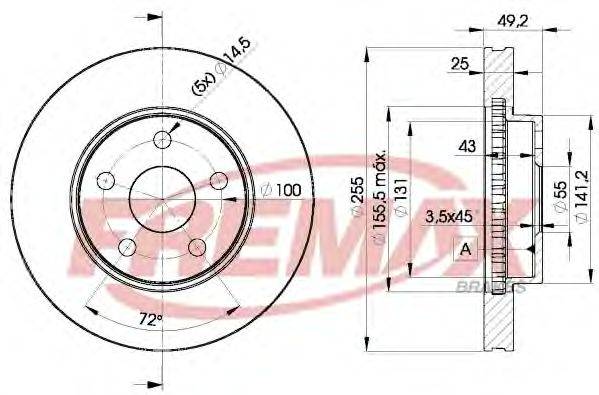 FREMAX BD2047 гальмівний диск