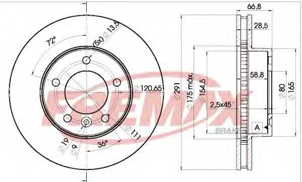 FREMAX BD2519 гальмівний диск