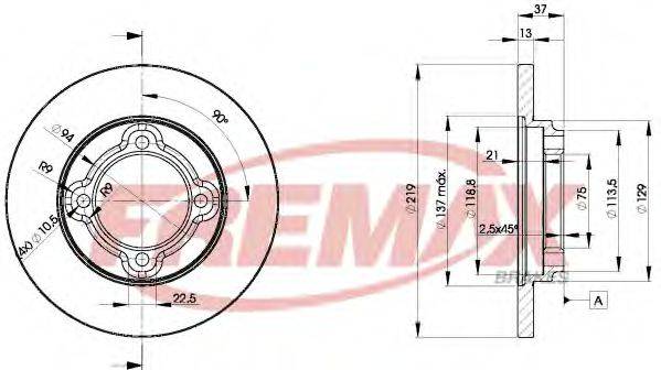 FREMAX BD3252 гальмівний диск