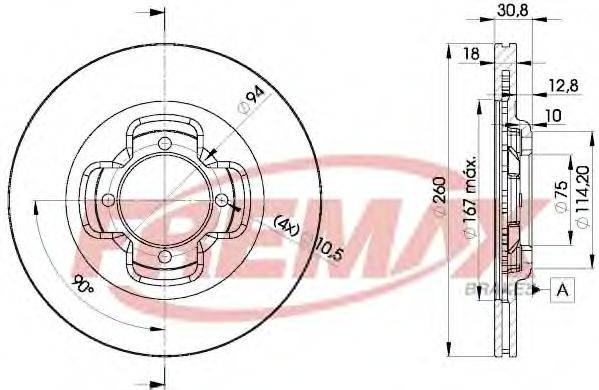 FREMAX BD3262 гальмівний диск