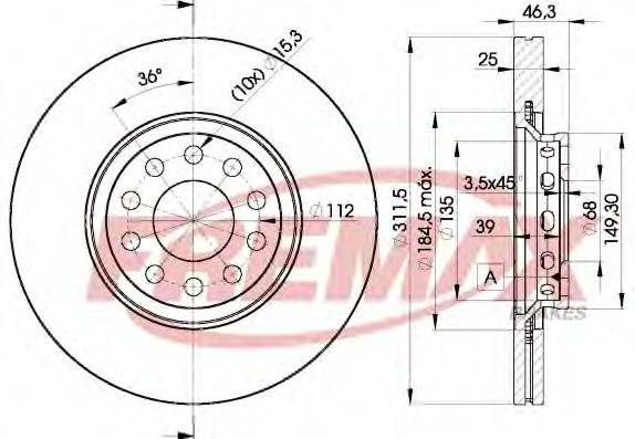 FREMAX BD4065 гальмівний диск