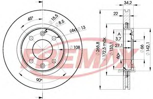 FREMAX BD4750 гальмівний диск