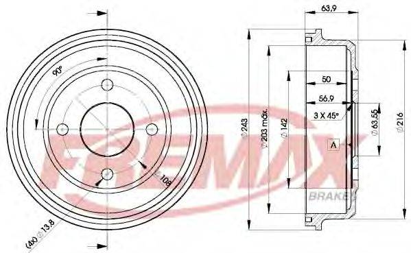 FREMAX BD6632 Гальмівний барабан