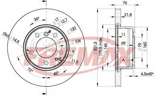 FREMAX BD8040 гальмівний диск