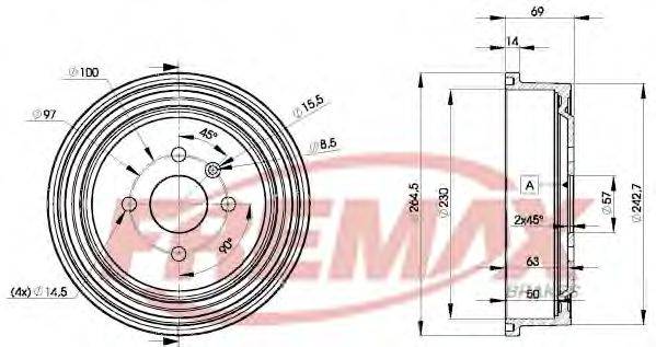 FREMAX BD8063 Гальмівний барабан