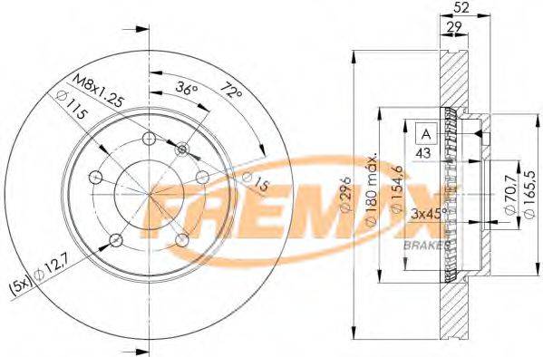 FREMAX BD9048 гальмівний диск