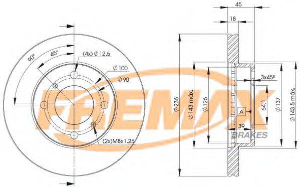 FREMAX BD9282 гальмівний диск