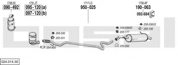 BOSAL 02401430 Система випуску ОГ